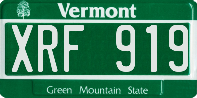 VT license plate XRF919