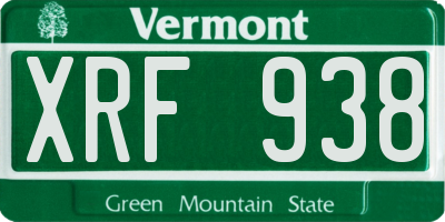 VT license plate XRF938