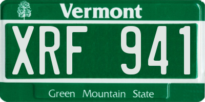 VT license plate XRF941