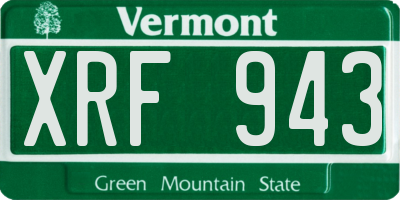 VT license plate XRF943