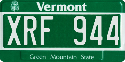 VT license plate XRF944