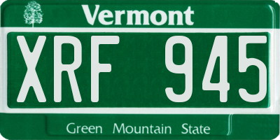 VT license plate XRF945