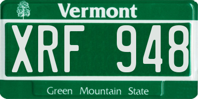 VT license plate XRF948