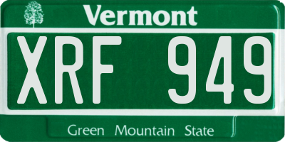 VT license plate XRF949
