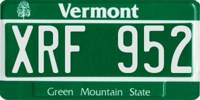 VT license plate XRF952