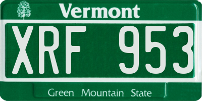 VT license plate XRF953