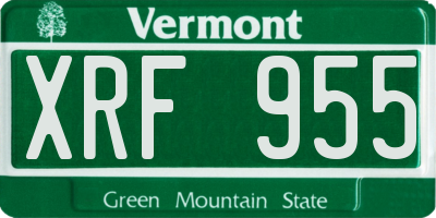 VT license plate XRF955