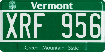 VT license plate XRF956