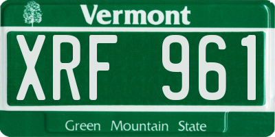 VT license plate XRF961