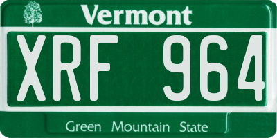 VT license plate XRF964