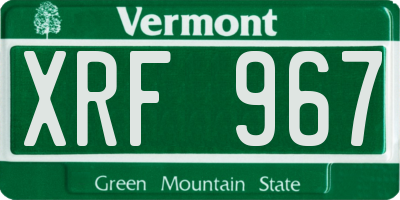 VT license plate XRF967