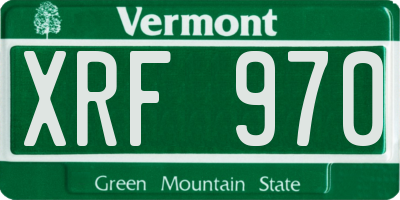 VT license plate XRF970