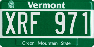 VT license plate XRF971
