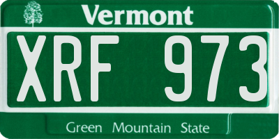 VT license plate XRF973