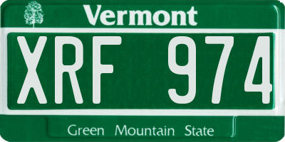 VT license plate XRF974