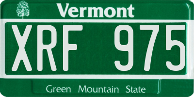 VT license plate XRF975