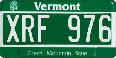 VT license plate XRF976