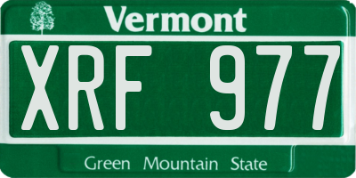 VT license plate XRF977