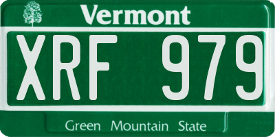 VT license plate XRF979
