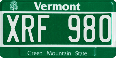 VT license plate XRF980