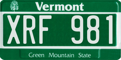 VT license plate XRF981
