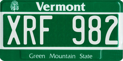 VT license plate XRF982