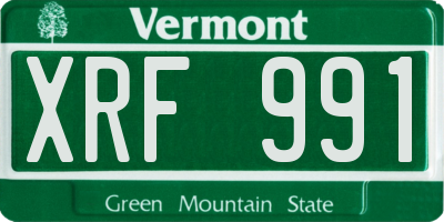 VT license plate XRF991