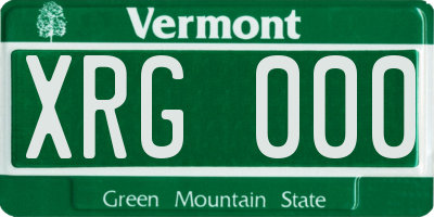 VT license plate XRG000