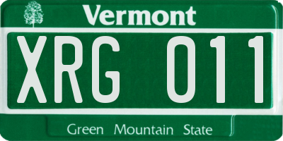 VT license plate XRG011