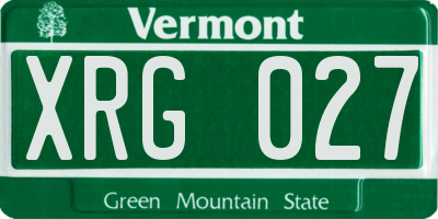 VT license plate XRG027