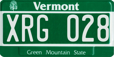 VT license plate XRG028