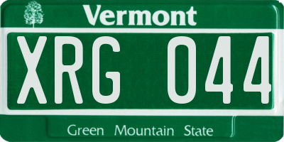 VT license plate XRG044