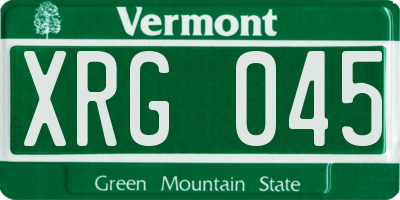 VT license plate XRG045