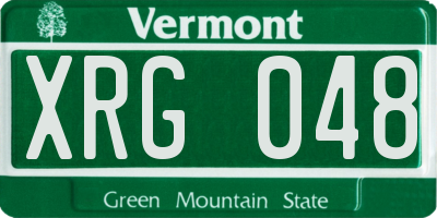 VT license plate XRG048