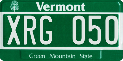 VT license plate XRG050