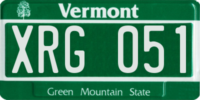 VT license plate XRG051