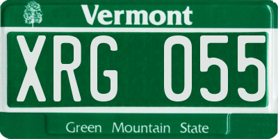 VT license plate XRG055