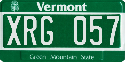 VT license plate XRG057