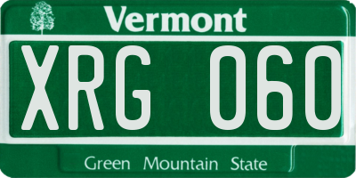 VT license plate XRG060