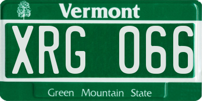 VT license plate XRG066