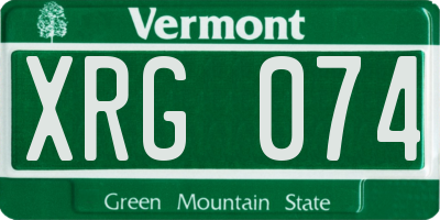 VT license plate XRG074