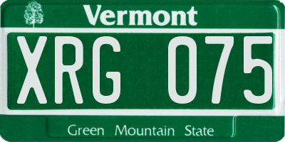 VT license plate XRG075