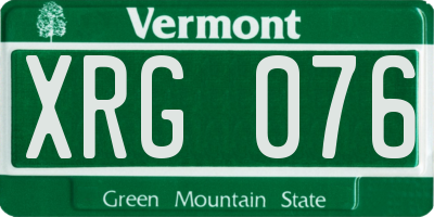 VT license plate XRG076