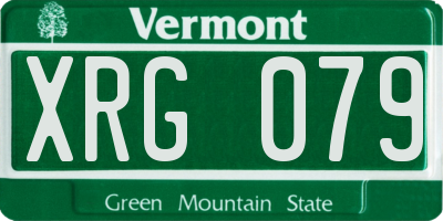 VT license plate XRG079