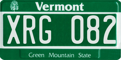 VT license plate XRG082