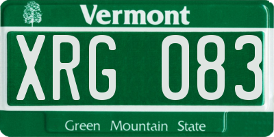 VT license plate XRG083
