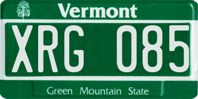 VT license plate XRG085