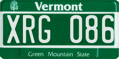 VT license plate XRG086