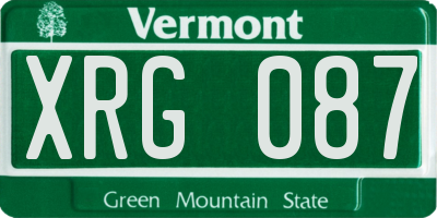 VT license plate XRG087