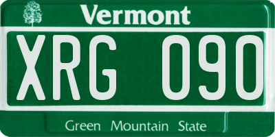 VT license plate XRG090